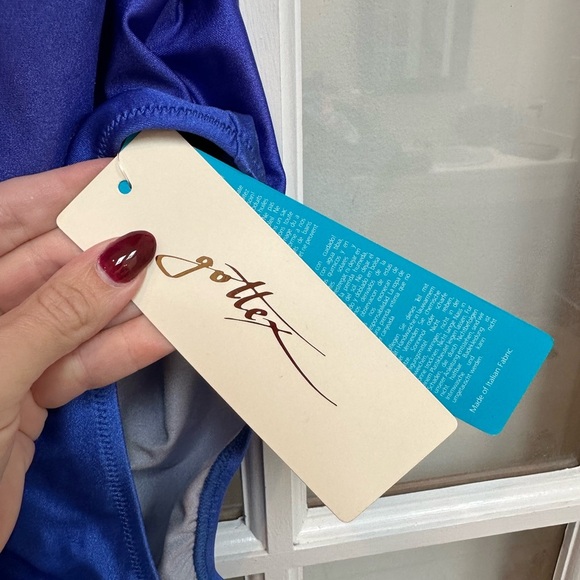 Gottex Blue Jewel Sultan Bandeau One Piece Swimsuit Women’s Size 8 US NWT - Picture 11 of 12